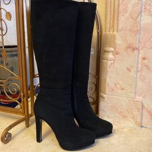 Size 39 VARIO (Italy) Black Suede Designer Dress Boots